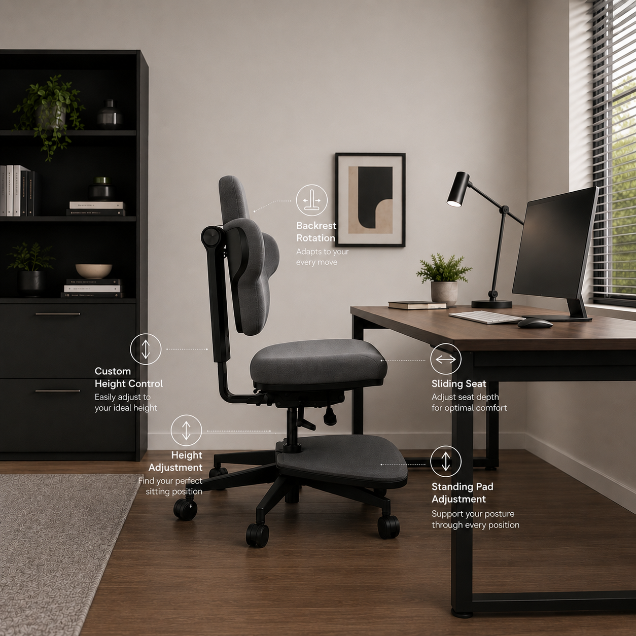 Stant - Standing desk ergonomic chair